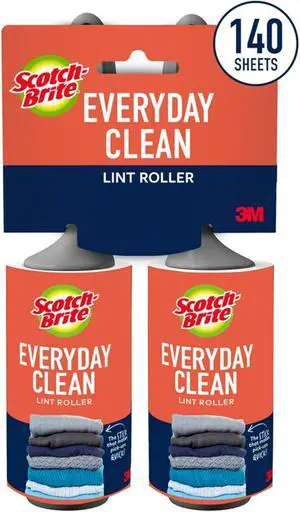 Scotch-Brite Everyday Clean Lint Roller, 140 Sheets Total,2 Packs Scotch-Brite Everyday Clean Lint Roller, 140 Sheets Total,2 Packs