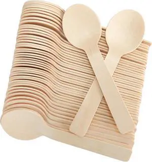 LotFancy 200 Mini Wooden Spoons, 4 Inch Length, Biodegradable Compostable Eco-friendly Birchwood Taster Spoons LotFancy 200 Mini Wooden Spoons, 4 Inch Length, Biodegradable Compostable Eco-friendly Birchwood Taster Spoons