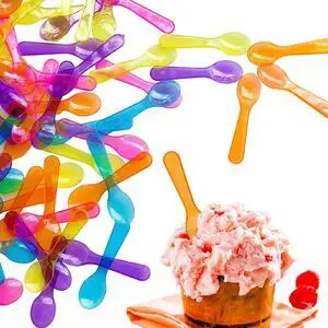 100 PCS Mini Sample Spoons, 3 Inch Tasting Colorful Plastic Spoons 100 PCS Mini Sample Spoons, 3 Inch Tasting Colorful Plastic Spoons