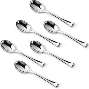 120PCS Silver Plastic Mini Spoons Disposable 4 inch Tasting Spoon 120PCS Silver Plastic Mini Spoons Disposable 4 inch Tasting Spoon