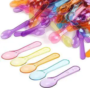 200 Pack Mini Plastic Tasting Spoons Disposable Colorful 3" Small Taster Ice Cream Dessert Spoons for Party, Wedding, Christmas, Tasting Ice Cream, Dessert, Yogurt, Cake, Pudding (200) 200 Pack Mini Plastic Tasting Spoons Disposable Colorful 3" Small Taster Ice Cream Dessert Spoons for Party, Wedding, Christmas, Tasting Ice Cream, Dessert, Yogurt, Cake, Pudding (200)