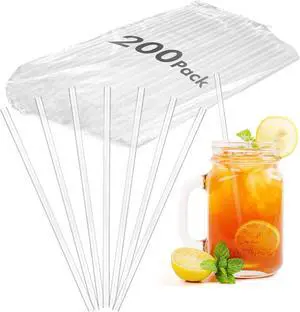 200 PCS Plastic Drinking Straws Disposable Unwrapped Clear Straws, 7.75" x 0.24", BPA-Free Plastic Straws for Daily Use, Office, Events 200 PCS Plastic Drinking Straws Disposable Unwrapped Clear Straws, 7.75" x 0.24", BPA-Free Plastic Straws for Daily Use, Office, Events
