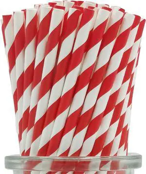 Biodegradable Red Striped Straws Bulk 100, Disposable Red and White Coca Cola Party Paper Straws for Cocktail, Milkshake, Coffee, Lemonade Biodegradable Red Striped Straws Bulk 100, Disposable Red and White Coca Cola Party Paper Straws for Cocktail, Milkshake, Coffee, Lemonade