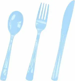 HEIPINIUYE 75 Pack Light Blue Plastic Cutlery Heavy Duty Baby Blue Plastic Knives Forks and Spoons Disposable Silverware Set for 25 Guest Camping Birthday Baby Shower Party Cutlery Set HEIPINIUYE 75 Pack Light Blue Plastic Cutlery Heavy Duty Baby Blue Plastic Knives Forks and Spoons Disposable Silverware Set for 25 Guest Camping Birthday Baby Shower Party Cutlery Set