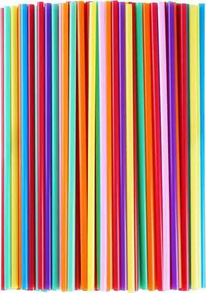 100 Pcs Colorful Plastic Long Disposable Drinking Straws 100 Pcs Colorful Plastic Long Disposable Drinking Straws