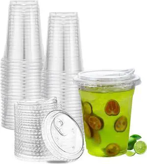Artpreti 12 oz Clear Plastic Cups with Strawless Sip Lids, Disposable Plastic Coffee Cups with Lids, To Go Cups for Iced Coffee, Smoothies, Soda, or Any Cold Drinks, 25Sets Artpreti 12 oz Clear Plastic Cups with Strawless Sip Lids, Disposable Plastic Coffee Cups with Lids, To Go Cups for Iced Coffee, Smoothies, Soda, or Any Cold Drinks, 25Sets