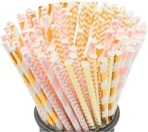 KTOJOY Biodegradable Paper Straws, 100 Pack Pink for Party Supplies, Birthday, Wedding, Bridal/Baby Shower Decorations and Holiday Celebrations KTOJOY Biodegradable Paper Straws, 100 Pack Pink for Party Supplies, Birthday, Wedding, Bridal/Baby Shower Decorations and Holiday Celebrations