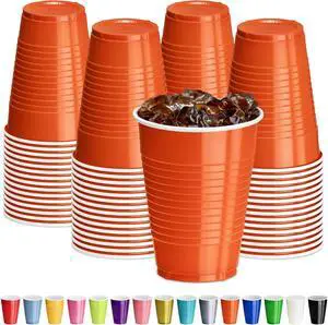 DecorRack Orange Plastic Cups, 12 oz Disposable Cups, Reusable Party Supplies (40 Count) DecorRack Orange Plastic Cups, 12 oz Disposable Cups, Reusable Party Supplies (40 Count)