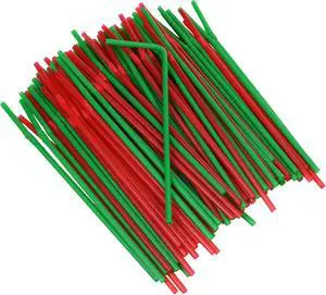 Chef Craft Select Plastic Flexible Christmas Straws, 8 inch 100 Piece Set, Green/Red Chef Craft Select Plastic Flexible Christmas Straws, 8 inch 100 Piece Set, Green/Red