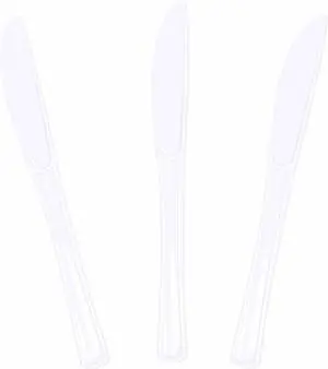 SietDESEO 25 PCS White Plastic Knives Disposable Utensils Heavy Duty White Knives Disposable Cutlery for Birthday Wedding Baby Shower Bridal Shower Plastic Silverware SietDESEO 25 PCS White Plastic Knives Disposable Utensils Heavy Duty White Knives Disposable Cutlery for Birthday Wedding Baby Shower Bridal Shower Plastic Silverware