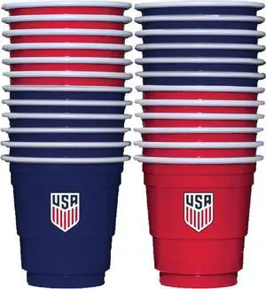 Jacent U.S. Soccer Mini U.S. Soccer Mini Party Cups: 24 Count, 2 oz Plastic Shot Cups, Red and Blue, Disposable Small Cups for Parties, Tailgates, Pong Games Jacent U.S. Soccer Mini U.S. Soccer Mini Party Cups: 24 Count, 2 oz Plastic Shot Cups, Red and Blue, Disposable Small Cups for Parties, Tailgates, Pong Games