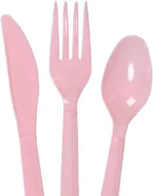 Party! 16 Forks, 16 Spoons & 16 Knives, Pink Party! 16 Forks, 16 Spoons & 16 Knives, Pink