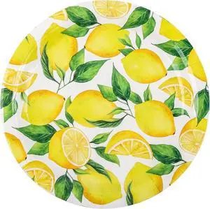 Lemon Party Plates Summer Fruit Disposable Paper Plates 7" Lemon Party Plates Summer Fruit Disposable Paper Plates 7"