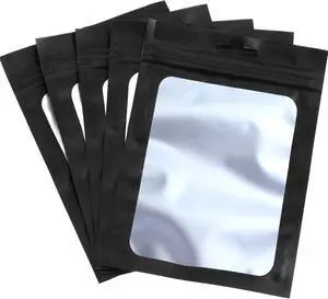 Boao 100 Pcs Resealable Foil Food Storage Bags,4 x 6 Inch,Black Boao 100 Pcs Resealable Foil Food Storage Bags,4 x 6 Inch,Black