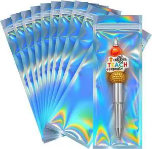 Holographic Bags, 3x8 inch Resealable Smell Proof Bags for Food Storage Jewelry & Pen Packaging(100 Pack) Holographic Bags, 3x8 inch Resealable Smell Proof Bags for Food Storage Jewelry & Pen Packaging(100 Pack)