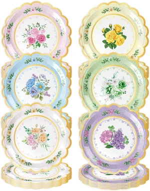 48Pcs Floral Paper Plates, 7 Inch Flower Party Plates Floral Disposable Plates for Tea Party, Birthday Baby Shower Garden Wedding Afternoon Decorations, 6 Styles (48, 7 inch) 48Pcs Floral Paper Plates, 7 Inch Flower Party Plates Floral Disposable Plates for Tea Party, Birthday Baby Shower Garden Wedding Afternoon Decorations, 6 Styles (48, 7 inch)