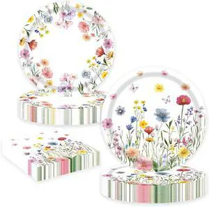60 PCS Wildflower Party Supplies Flower Paper Plates and Napkins Spring Floral Theme Decoration Tableware for Birthday Baby Shower Wedding Picnic Afternoon Tea Garden Party Serve 20 Guests 60 PCS Wildflower Party Supplies Flower Paper Plates and Napkins Spring Floral Theme Decoration Tableware for Birthday Baby Shower Wedding Picnic Afternoon Tea Garden Party Serve 20 Guests