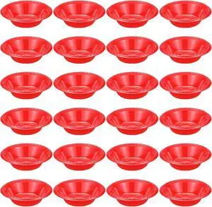 24 Pack 16oz Red Disposable Plastic Bowls Dessert, Ice Cream, Salad, Soup Serving Cups for Party, Picnic, Food Snacks (Red) 24 Pack 16oz Red Disposable Plastic Bowls Dessert, Ice Cream, Salad, Soup Serving Cups for Party, Picnic, Food Snacks (Red)