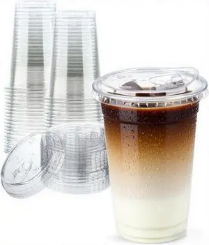 25 Sets- 20 oz Clear Plastic Cups with Strawless-Sip-Lids, Disposable Cup Plastic Iced Coffee Cups for Cold Drinks, Smoothies and Juices 25 Sets- 20 oz Clear Plastic Cups with Strawless-Sip-Lids, Disposable Cup Plastic Iced Coffee Cups for Cold Drinks, Smoothies and Juices