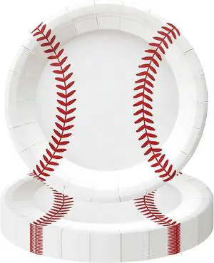 50 Pack Baseball Paper Plates 7Inch, Disposable Baseball Birthday Dessert Plates for Cake Salad Fruit Pizza | Baseball Themed Party Supplies & Birthday Party Decorations 50 Pack Baseball Paper Plates 7Inch, Disposable Baseball Birthday Dessert Plates for Cake Salad Fruit Pizza | Baseball Themed Party Supplies & Birthday Party Decorations