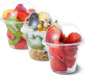 Aatriet 9 oz Clear Plastic Cups with Lids - 25 Sets Dessert Cups with Dome Lid (NO HOLE), Disposable Party Cup for Fruit/Ice Cream/Cupcake/Iced Cold Drinks Aatriet 9 oz Clear Plastic Cups with Lids - 25 Sets Dessert Cups with Dome Lid (NO HOLE), Disposable Party Cup for Fruit/Ice Cream/Cupcake/Iced Cold Drinks