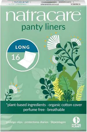 Natracare Natural Organic Panty Liners, Long, Made with Certified Organic Cotton, Ecologically Certified Cellulose Pulp and Plant Starch (1 Pack, 16 Liners Total) Natracare Natural Organic Panty Liners, Long, Made with Certified Organic Cotton, Ecologically Certified Cellulose Pulp and Plant Starch (1 Pack, 16 Liners Total)
