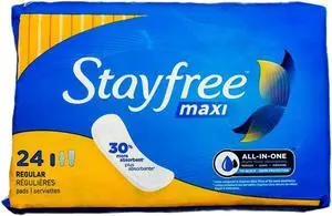 Stayfree Reg Maxi Pad 24c Size 24ct Stayfree Regular Maxi Pad 24ct Stayfree Reg Maxi Pad 24c Size 24ct Stayfree Regular Maxi Pad 24ct