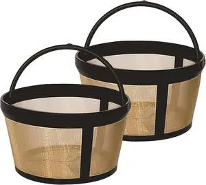 2-PACK Reusable 4 Cup Basket Coffee Filter,Replaces Disposable Paper Coffee Filters for Standard 4 Cup Basket Coffeemakers 2-PACK Reusable 4 Cup Basket Coffee Filter,Replaces Disposable Paper Coffee Filters for Standard 4 Cup Basket Coffeemakers