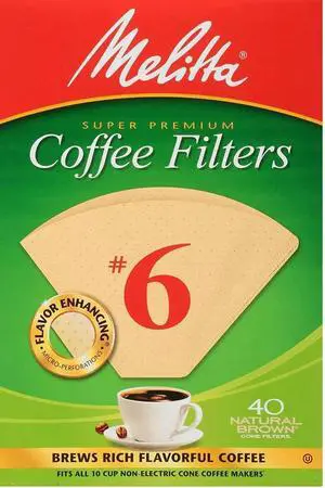 Melitta Cone Coffee Filters Number 6 40 Count (Pack of 2) Melitta Cone Coffee Filters Number 6 40 Count (Pack of 2)