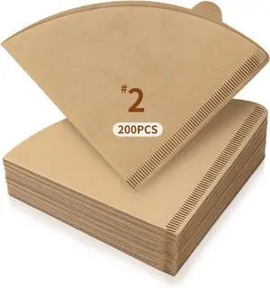 200 Count Cone Coffee Filters #2, 2 Coffee Filters Cone, Coffee Filters Disposable, Natural Unbleached Cone Paper Filter for Pour Over and Drip Coffee Maker, Suitable for Home Coffee Shop (2-4 Cup) 200 Count Cone Coffee Filters #2, 2 Coffee Filters Cone, Coffee Filters Disposable, Natural Unbleached Cone Paper Filter for Pour Over and Drip Coffee Maker, Suitable for Home Coffee Shop (2-4 Cup)