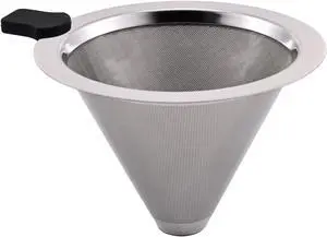 Pour Over Coffee Filter Dripper,Stainless Steel Reusable Cone Drip Pour Over Coffee Filter Dripper,Stainless Steel Reusable Cone Drip