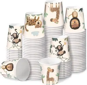 RUSPEPA 2 oz Bathroom Cups, Kids Disposable Paper Cups - 100 Pack Set Lovely Animals Design Printed - Mini Mouthwash Rinse Paper Cups for Home, Bathroom, Picnic, Party, and Events RUSPEPA 2 oz Bathroom Cups, Kids Disposable Paper Cups - 100 Pack Set Lovely Animals Design Printed - Mini Mouthwash Rinse Paper Cups for Home, Bathroom, Picnic, Party, and Events
