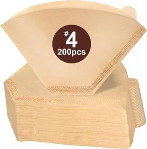 200Pcs #4 Coffee Filters Cone 8-12 Cup for Drip Coffee Maker 200Pcs #4 Coffee Filters Cone 8-12 Cup for Drip Coffee Maker