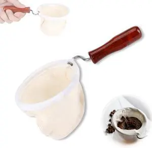 WenTigDY Cloth Coffee Sock Filter,7.3 x 3.9 inches Handmade Coffee Filter Washable Reusable Flannel Coffee Strainer Colador de Cafe de Tela with Wooden Handle for Home Office Use WenTigDY Cloth Coffee Sock Filter,7.3 x 3.9 inches Handmade Coffee Filter Washable Reusable Flannel Coffee Strainer Colador de Cafe de Tela with Wooden Handle for Home Office Use