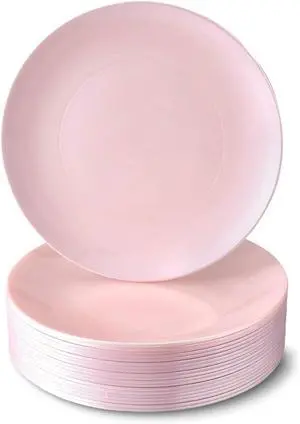 Silver Spoons Opulence Collection Modern Pink Disposable Plastic Salad Plates - 9" (Pack of 10) - Perfect for Weddings, Parties & Special Events Silver Spoons Opulence Collection Modern Pink Disposable Plastic Salad Plates - 9" (Pack of 10) - Perfect for Weddings, Parties & Special Events