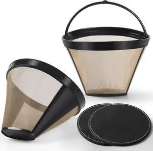 #4 Reusable Coffee Filter for Ninja Cuisinart 2 Filters + 2 Coasters #4 Reusable Coffee Filter for Ninja Cuisinart 2 Filters + 2 Coasters