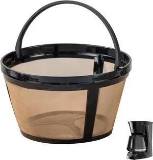 Coffee Filter Basket Compatible with Black and Decker, 8-12 Cup Permanent Gold Basket Coffee Filter, Reusable, Replaces Paper Filters, No Grounds, Easy to Clean, Ideal for Coffeemakers and Brewers Coffee Filter Basket Compatible with Black and Decker, 8-12 Cup Permanent Gold Basket Coffee Filter, Reusable, Replaces Paper Filters, No Grounds, Easy to Clean, Ideal for Coffeemakers and Brewers