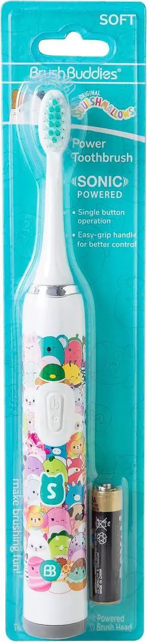 Brush Buddies Squishmallows Sonic Toothbrush, Ultra Soft Bristles, Electric Toothbrush for Adults, Gentle Sonic Cleaning with Cute Character Design, Ideal for Daily Oral Care Routine Brush Buddies Squishmallows Sonic Toothbrush, Ultra Soft Bristles, Electric Toothbrush for Adults, Gentle Sonic Cleaning with Cute Character Design, Ideal for Daily Oral Care Routine