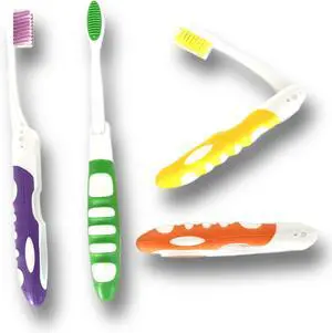 ALAZCO Comfort Hold Travel Toothbrush On The Go Folding Medium Bristle Brushes Compact Size Ergonomic Foldable Tooth Brush Camping Gym School Locker Backpack TSA Approved (4pc Medium) ALAZCO Comfort Hold Travel Toothbrush On The Go Folding Medium Bristle Brushes Compact Size Ergonomic Foldable Tooth Brush Camping Gym School Locker Backpack TSA Approved (4pc Medium)