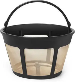 8-12 Cup Reusable Filter Basket With Mesh Bottom Fits MrCoffee Coffee Maker and Brewer - Permanent Filter Replacement for Mr Coffee Gold Basket-Style Filters 1-Pack 8-12 Cup Reusable Filter Basket With Mesh Bottom Fits MrCoffee Coffee Maker and Brewer - Permanent Filter Replacement for Mr Coffee Gold Basket-Style Filters 1-Pack