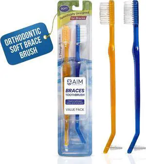 Toothbrush for Braces, Soft Head Braces Toothbrush, V Trimmed Design 2-Pack | Quick Orthodontic Cleaning | Deep Clean Braces at Home (Pack of 2) Toothbrush for Braces, Soft Head Braces Toothbrush, V Trimmed Design 2-Pack | Quick Orthodontic Cleaning | Deep Clean Braces at Home (Pack of 2)