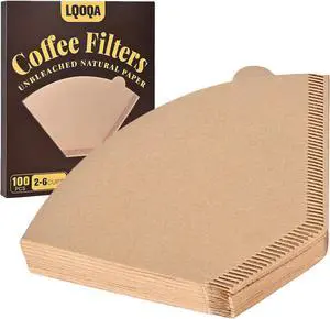 100 Count #2 Cone Coffee Filters, Unbleached Natural Paper, No Blowout & Tear-Resistant, Compostable, Fits 2-6 Cup Makers, Pour-Over & Ninja Brewers 100 Count #2 Cone Coffee Filters, Unbleached Natural Paper, No Blowout & Tear-Resistant, Compostable, Fits 2-6 Cup Makers, Pour-Over & Ninja Brewers