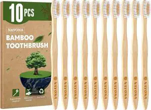 10 PCS Bamboo Toothbrushes Pack, Natural & Eco-Friendly Wooden Toothbrush 10 PCS Bamboo Toothbrushes Pack, Natural & Eco-Friendly Wooden Toothbrush