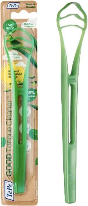 TePe Good Tongue Scraper Cleaner, Bioplastic Tongue Cleaner for Adults and Kids, Plastic Scraper, 1 Pk TePe Good Tongue Scraper Cleaner, Bioplastic Tongue Cleaner for Adults and Kids, Plastic Scraper, 1 Pk