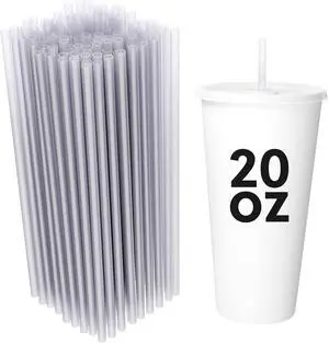 Disposable Plastic Drinking Straws, Straight 7.75-Inch, Clear, 250 Count Disposable Plastic Drinking Straws, Straight 7.75-Inch, Clear, 250 Count