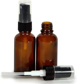 Vivaplex Amber 1 oz Glass Bottles with Black Fine Mist Sprayers - 2 pk Vivaplex Amber 1 oz Glass Bottles with Black Fine Mist Sprayers - 2 pk