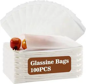 MAQIHAN 100 Glassine Wax Paper Bags - 4"x6" Small Paper Sandwich Lunch Bags MAQIHAN 100 Glassine Wax Paper Bags - 4"x6" Small Paper Sandwich Lunch Bags