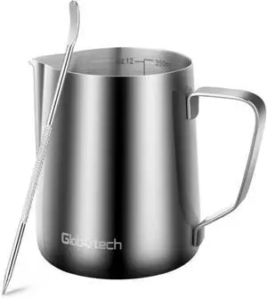 Stainless Steel Milk Frothing Pitcher 12 Oz, 350ml Latte Art Cup Espresso Machine Accessories, Steaming Jug for Cappuccino Coffee Milk Hot Chocolate Cups Stainless Steel Milk Frothing Pitcher 12 Oz, 350ml Latte Art Cup Espresso Machine Accessories, Steaming Jug for Cappuccino Coffee Milk Hot Chocolate Cups