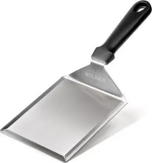 HULISEN Stainless Steel Grill Spatula, 6 x 5 Inch Heavy-Duty Metal Turner HULISEN Stainless Steel Grill Spatula, 6 x 5 Inch Heavy-Duty Metal Turner