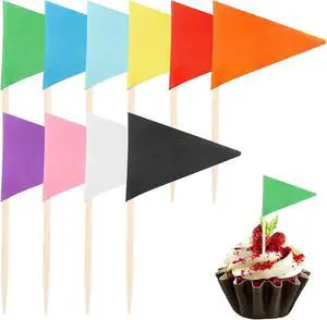 100 Pcs Solid Color Toothpick Flags Mini Small Triangle Stick Golf Cupcake Toppers Sticks Blank Flag Fruit Cheese Markers Flags for Wedding Party Buffet Appetizers DIY Decoration 10 Colors 100 Pcs Solid Color Toothpick Flags Mini Small Triangle Stick Golf Cupcake Toppers Sticks Blank Flag Fruit Cheese Markers Flags for Wedding Party Buffet Appetizers DIY Decoration 10 Colors
